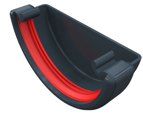 Freeflow External Gutter Stop End Round Anthracite Grey