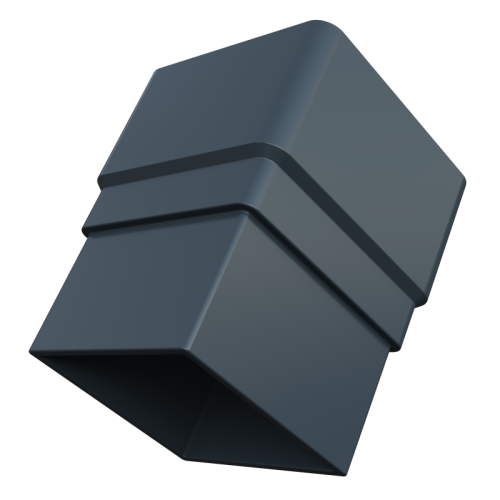 Pipe Socket Square Anthracite Grey