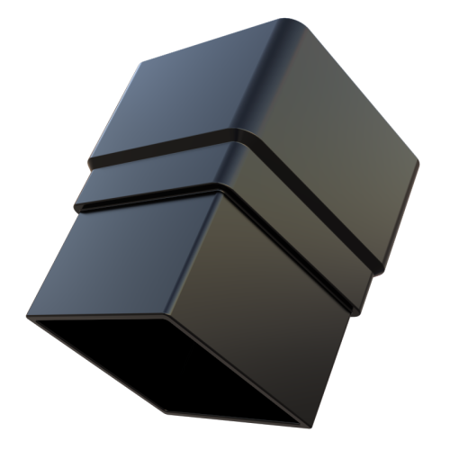 Pipe Socket Square Black