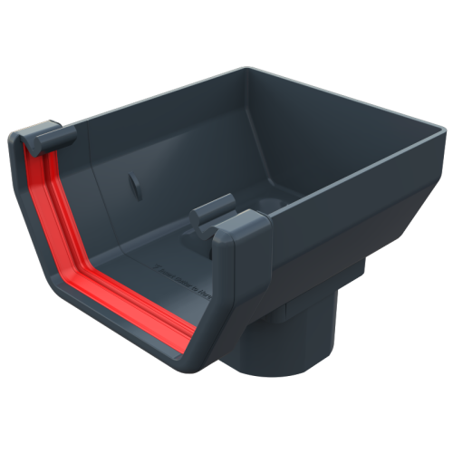 Stop End Outlet Square Anthracite Grey