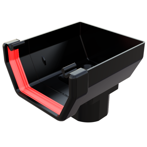 Stop End Outlet Square Black