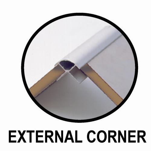 Geopanel Aluminium External Corner Bright Silver-Chrome