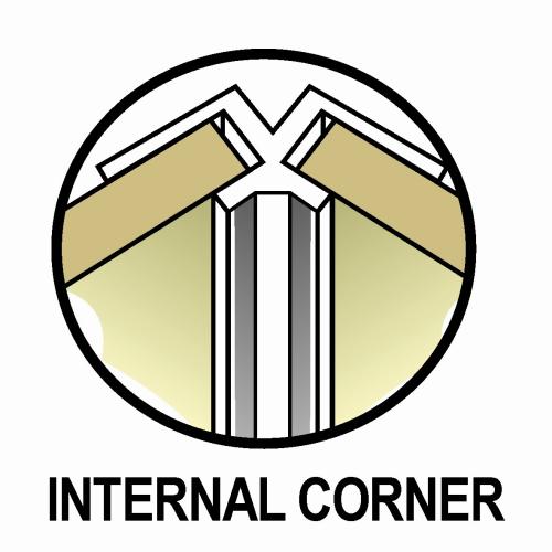 Geopanel Aluminium Internal Corner Bright Silver-Chrome
