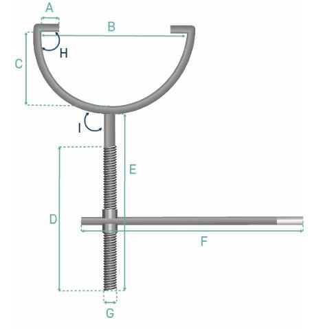 Galvanised Rise and Fall Bracket for Round Gutter - Including Spike