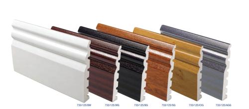 Black Ash uPVC Skirting 125mm x 18mm Ogee 5m