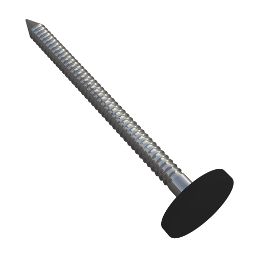 50mm Poly Top Nails Black