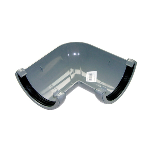 90* Gutter Angle Round Grey