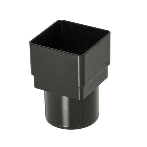 Square to Round Down Pipe Adaptor Black