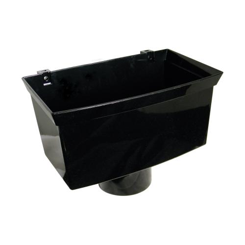 Xtraflo Hopper 110mm Outlet for 6" Gutter Black