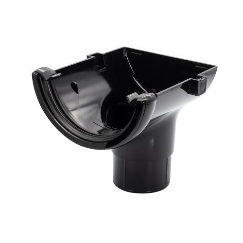 Stop End Outlet Round Black