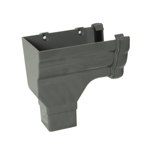 L/H Stop End Outlet Ogee (to Square) Anthracite Grey