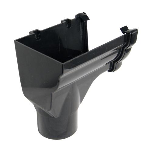 L/H Stop End Outlet Ogee (to Square) Black