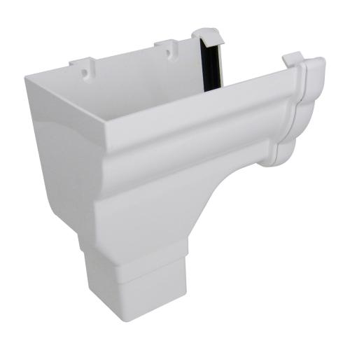 L/H Stop End Outlet Ogee (to Square) White