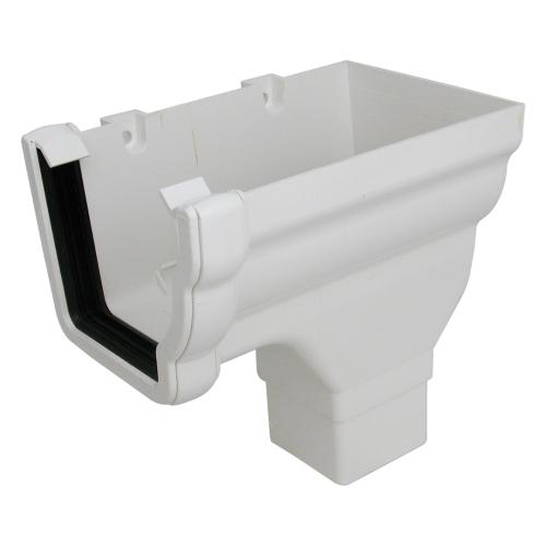 R/H Stop End Outlet (to Square) Ogee White