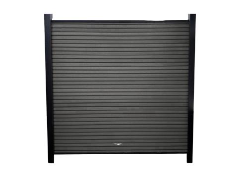 Slatted SG - Charcoal - Composite Fence Kit 6ft - (Aluminium Post)