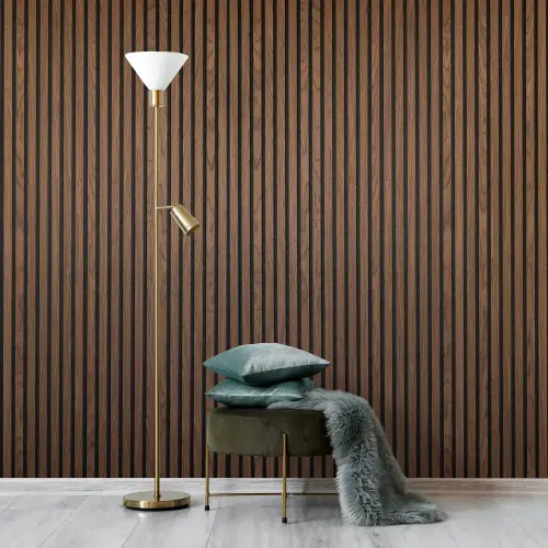 Slat Legends Ultra Internal Acoustic Panelling 2.4m x 600mm Smoked Walnut