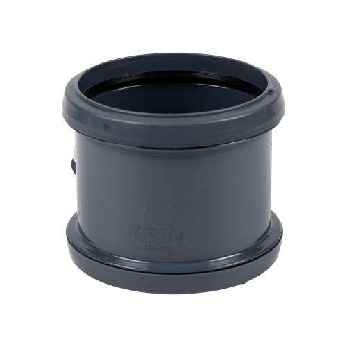 Pipe Coupler Double Socket Push Fit Anthracite Grey