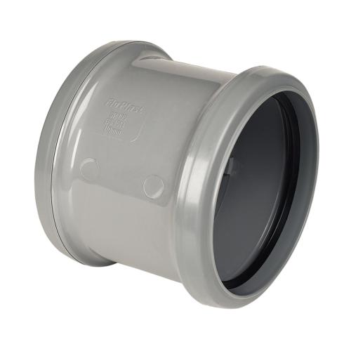 Pipe Coupler Double Socket Push Fit Grey