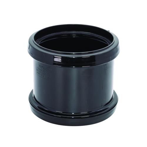 Pipe Coupler Double Socket Push Fit Black