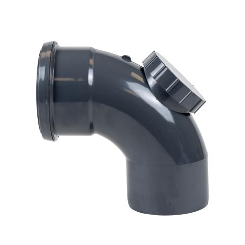 92.5* Access Bend Single Socket Push Fit Anthracite Grey
