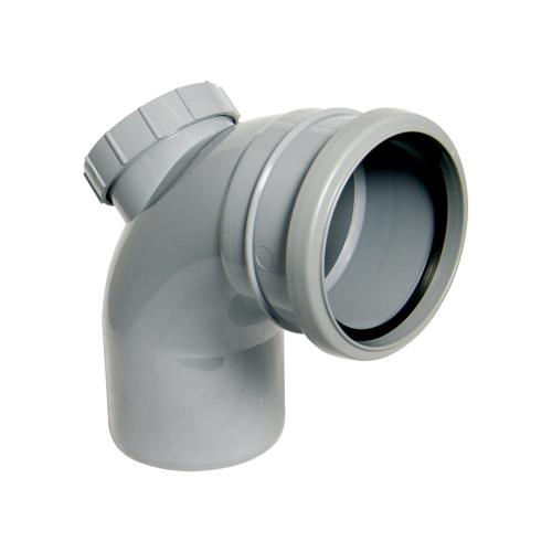 92.5* Access Bend Single Socket Push Fit Grey