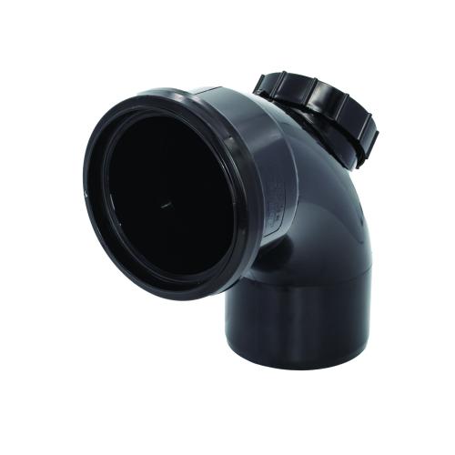 92.5* Access Bend Single Socket Push Fit Black