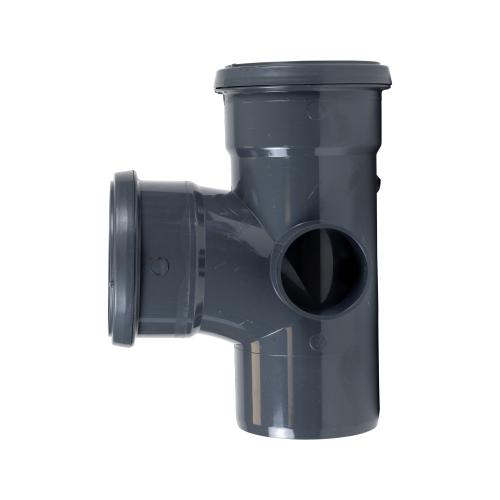 92.5* Branch Double Socket Push Fit Anthracite Grey