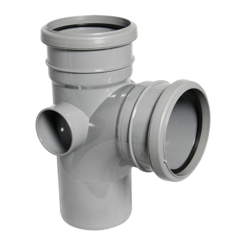 92.5* Branch Double Socket Push Fit Grey