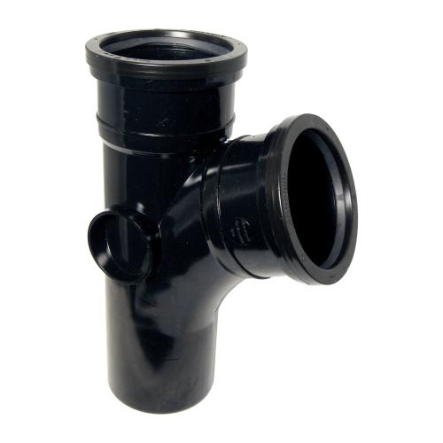 112.5* Branch Double Socket Push Fit Black