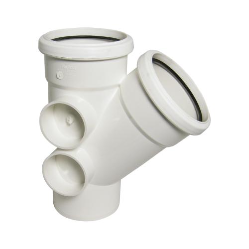 135* Branch Double Socket Push Fit White