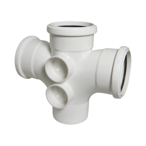 92.5* Double Branch Triple Socket Push Fit White