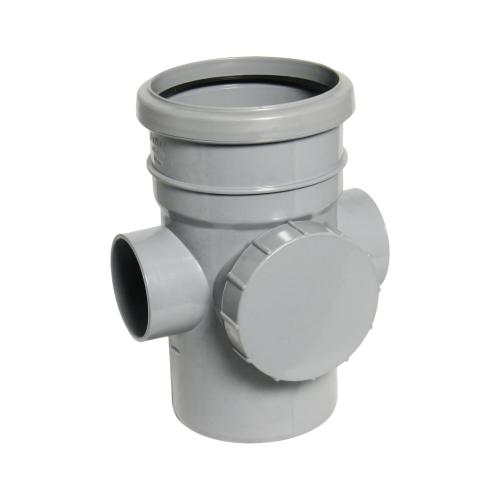 Access Pipe Single Socket Push Fit Grey