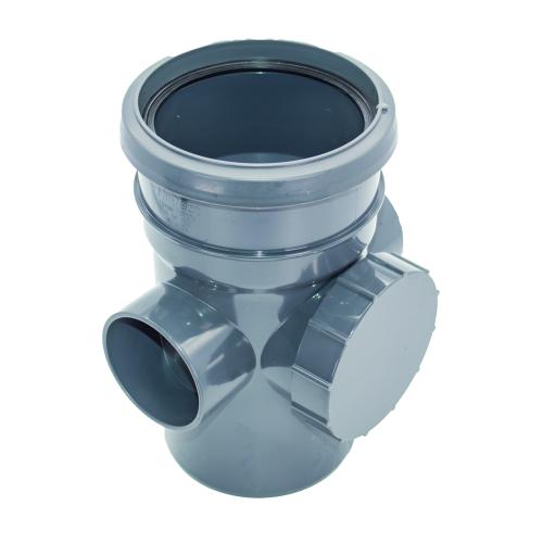 Access Pipe Single Socket Push Fit Antharcite Grey