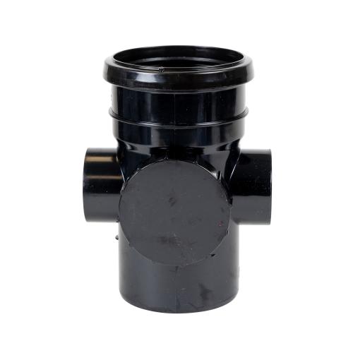 Access Pipe Single Socket Push Fit Black