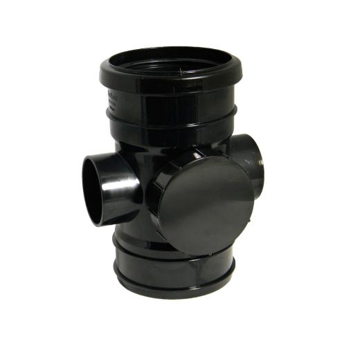 Access Pipe Socket/Solvent Push Fit Black