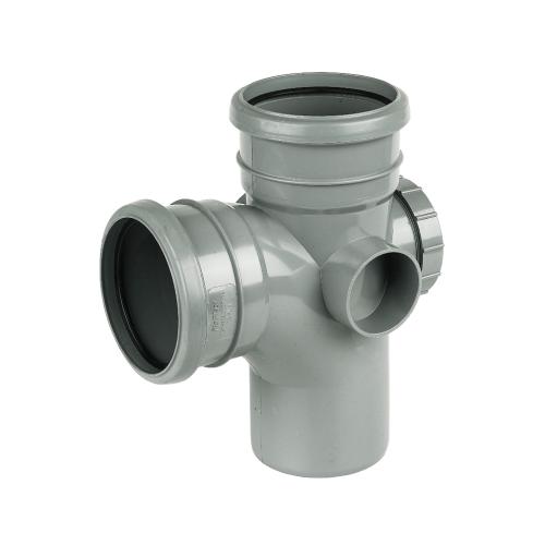 92.5* Access Branch Double Socket Push Fit Grey