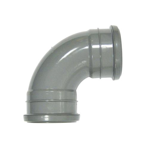 92.5* Bend Double Socket Push Fit Grey