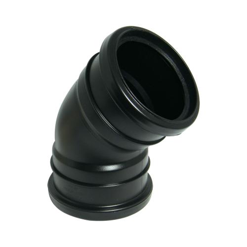 135* Bend Double Socket Push Fit Black