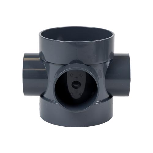 Short Boss Pipe Push Fit Anthracite Grey