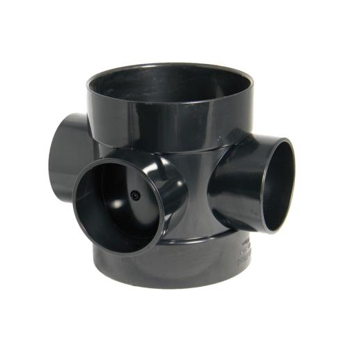 Short Boss Pipe Push Fit Black
