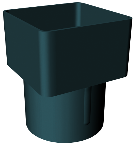 Square to Round Down Pipe Adaptor Anthracite Grey
