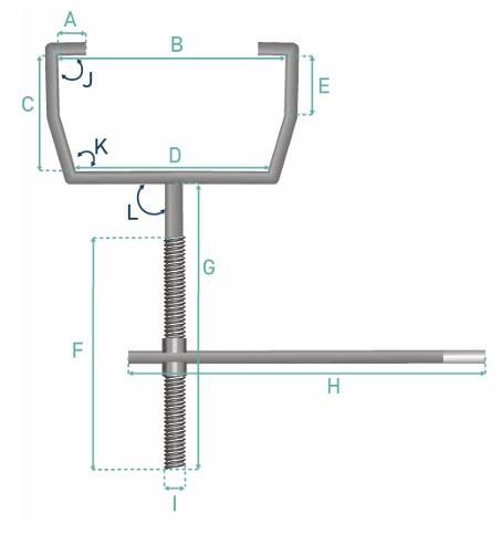 Galvanised Rise and Fall Bracket for Square Gutter - Including Spike