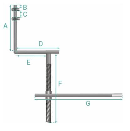 Galvanised Rise and Fall Bracket Universal - Including Spike