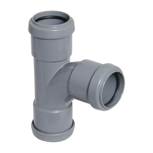 40mm Swept Tee Push Fit Grey