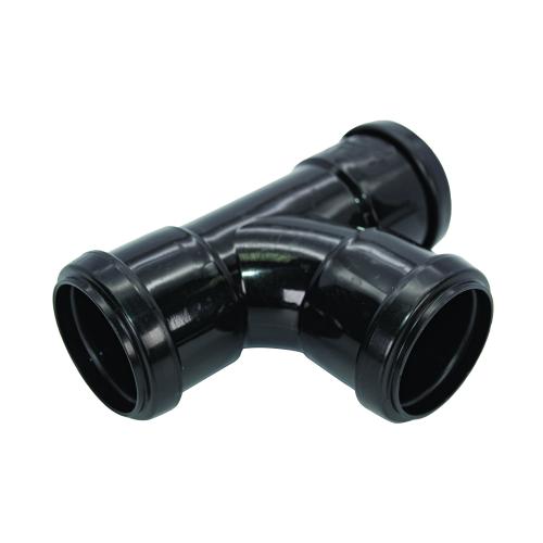 40mm Swept Tee Push Fit Black