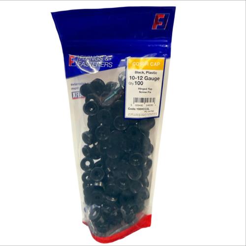 Hinged Screw Cap Covers - Large - (Bag 100) Black