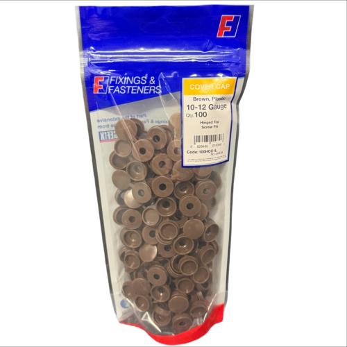 Hinged Screw Cap Covers - Large - (Bag 100) Brown