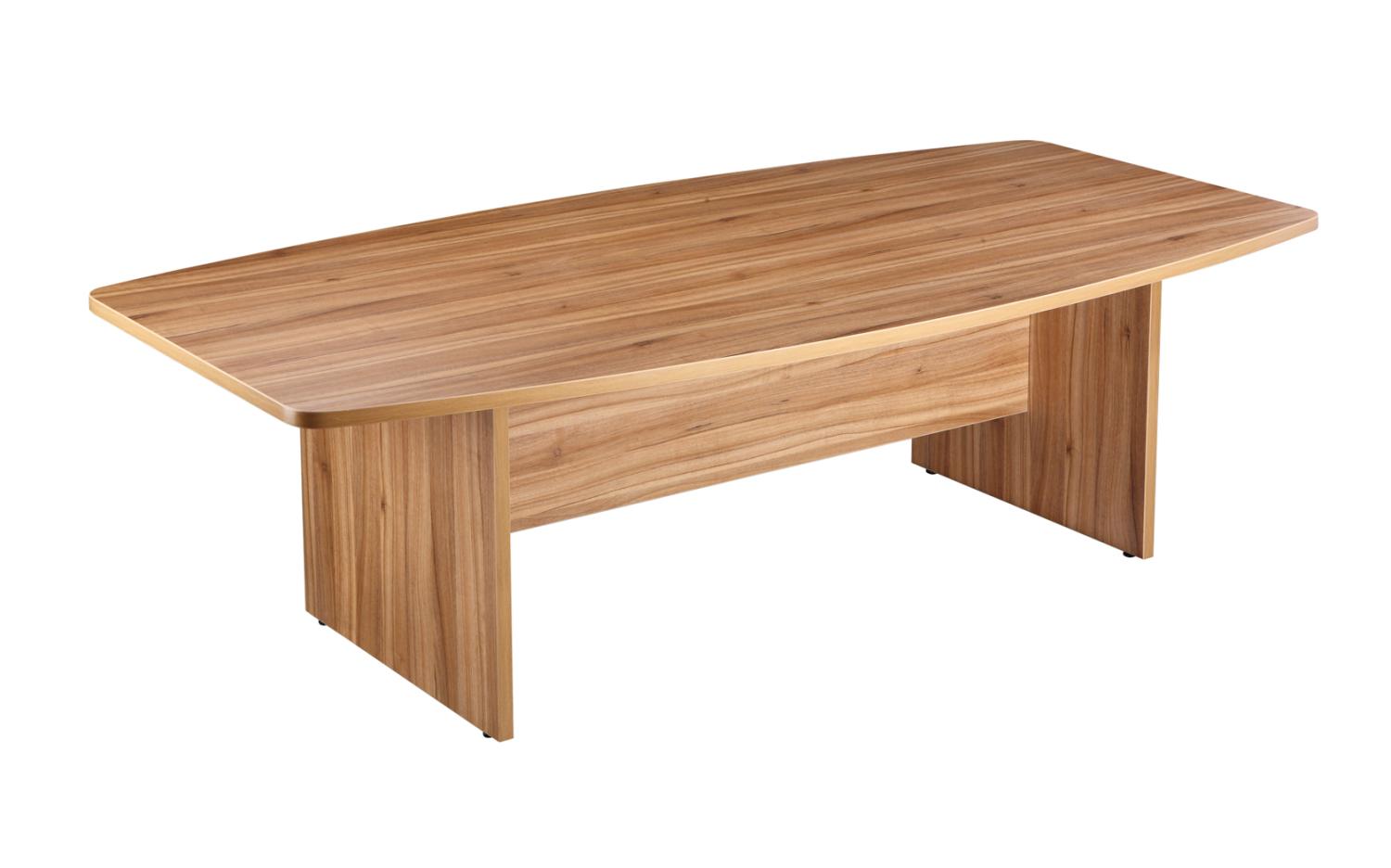2400mm Boat Shape Boardroom Table  in American Black Walnut