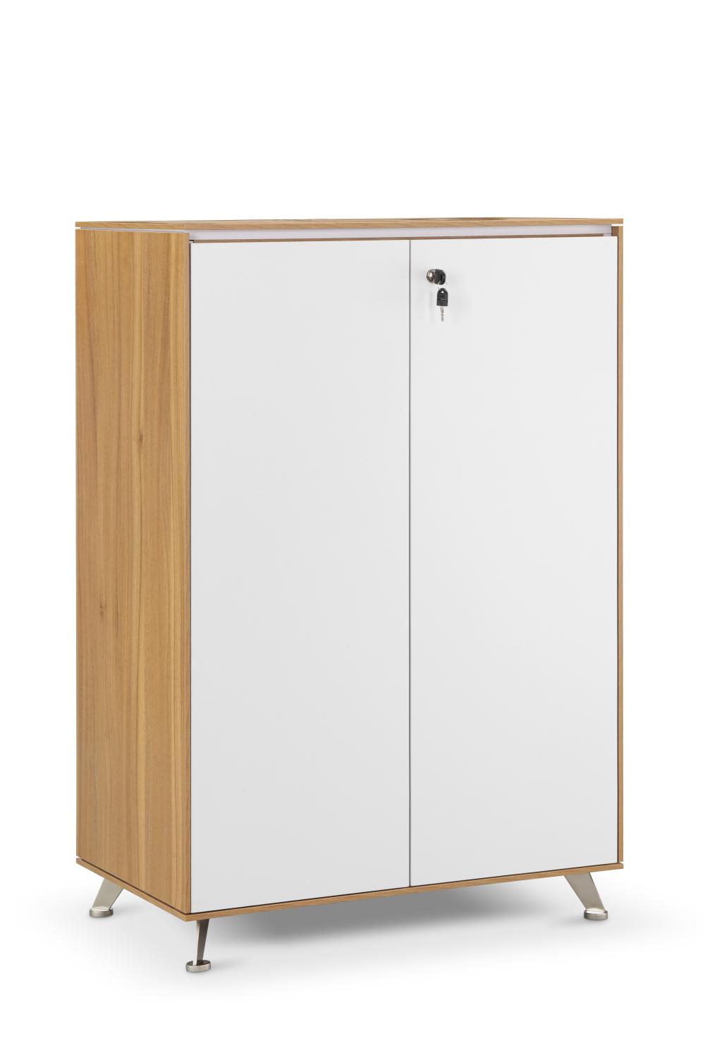 1200mm Tall Executive Double Door Cupboard in American Black Walnut