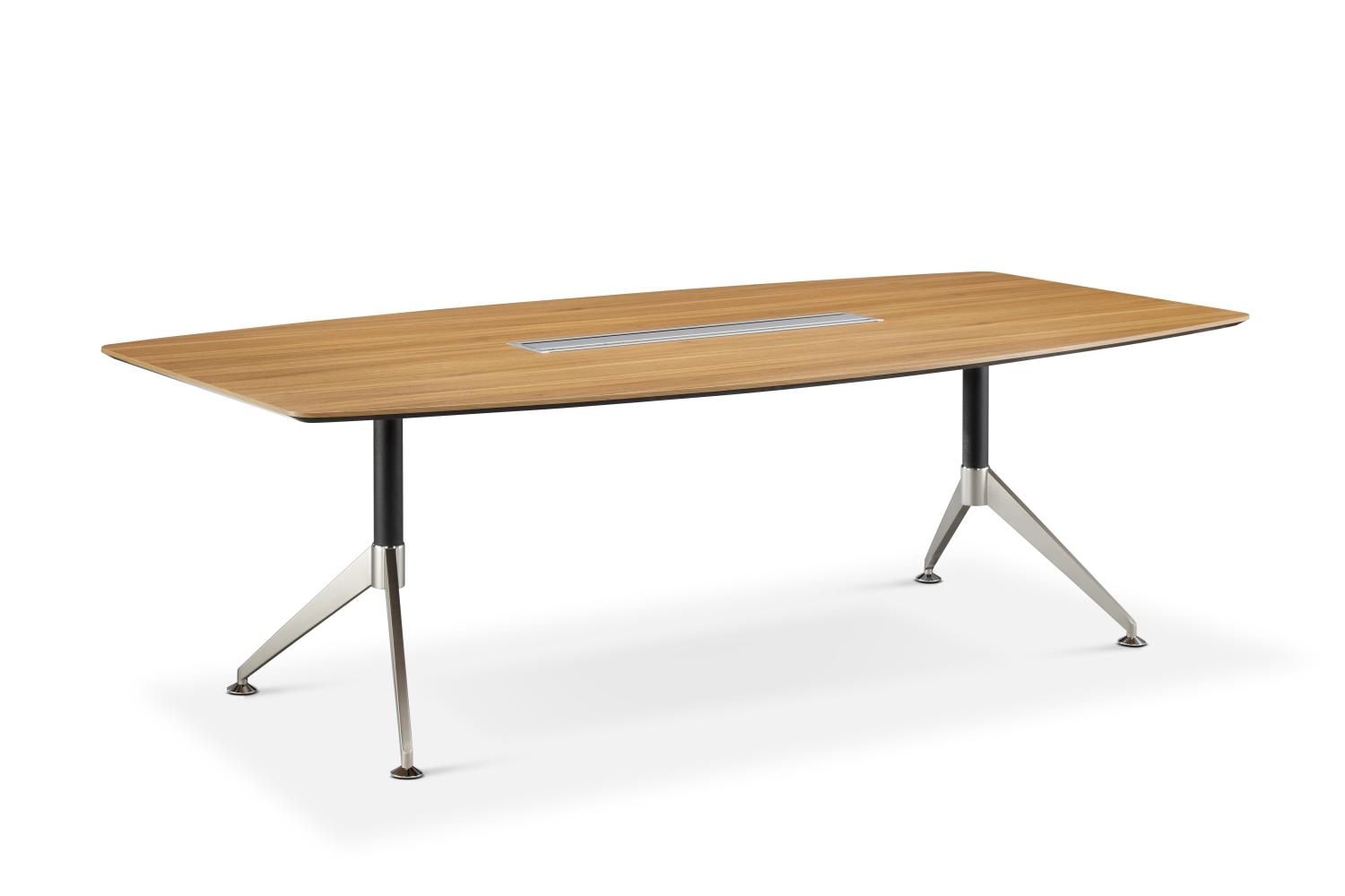 2400mm x 1200mm Executive Boardroom Table with Cable Management in  American Black Walnut